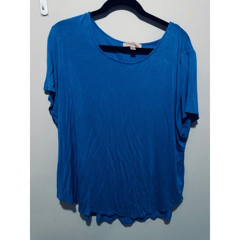Philosophy Blue Tunic Top Women's 2X